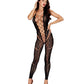 Bodystocking en dentelle sans couture – Noir T/U