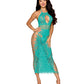 Seamless Halter Gown - Turquoise O/S