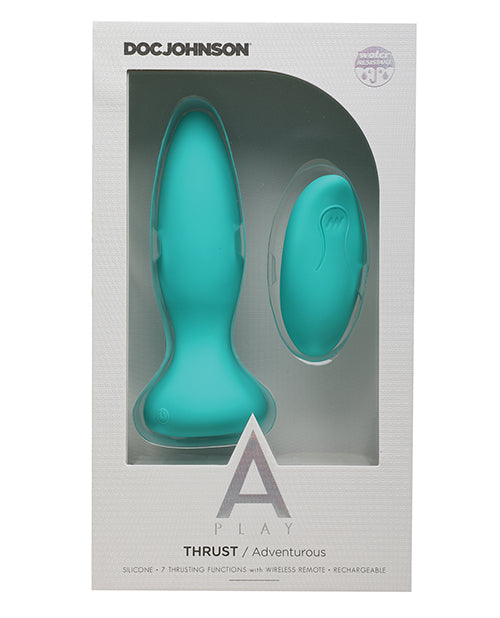 Plug anal vibrant rechargeable en silicone avec télécommande A Play Thrust Adventurous – Sarcelle