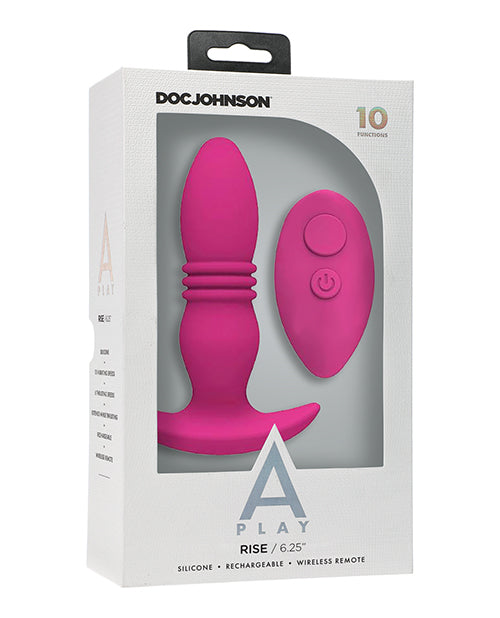 Un plug anal en silicone rechargeable A Play Rise avec télécommande - Rose