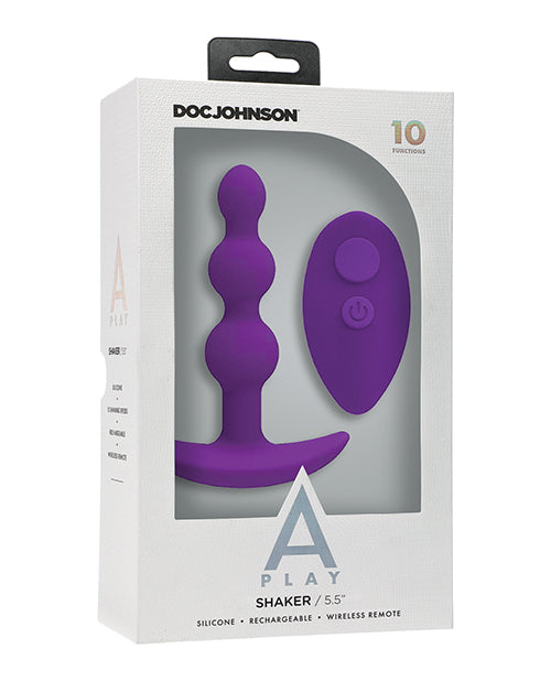 Un plug anal rechargeable en silicone avec télécommande Play Beaded - Violet