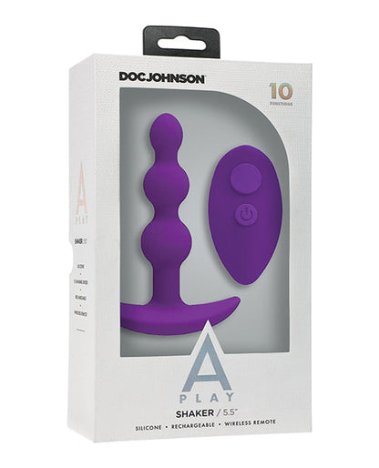 Un plug anal rechargeable en silicone avec télécommande Play Beaded - Violet