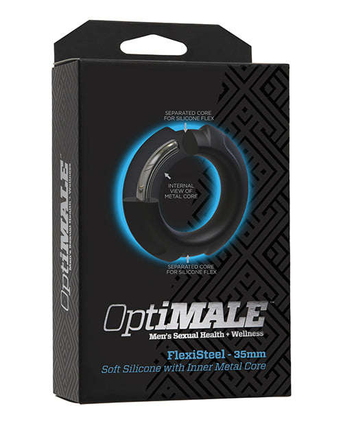 Anillo para pene OptiMale FlexiSteel - 35mm Negro