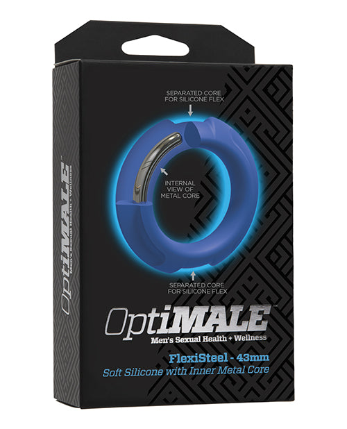 Anillo para pene OptiMale FlexiSteel - 43mm Azul
