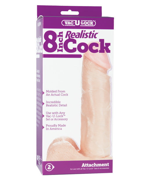 Vac-U-Lock de 8" realista - Blanco