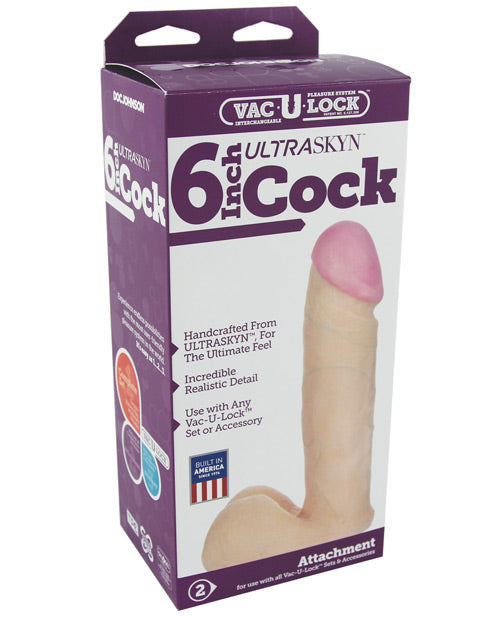 Accesorio de Vac-U-Lock de 6" Ultraskyn para Pene y Testículos - Blanco