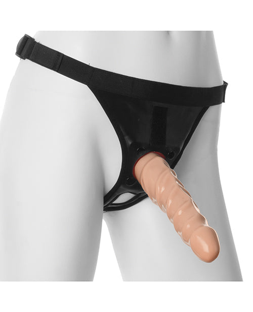Vac-U-Lock Dildo Realista Rígido Furioso de 6" - Blanco