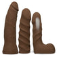 Dildos realistas Vac-U-Lock | Kit de inicio de dildo con arnés de doble densidad | Dildos grandes color chocolate
