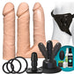 Dildo vibrador Vac-U-Lock | Set de dildos doble densidad vainilla con arnés y control remoto inalámbrico