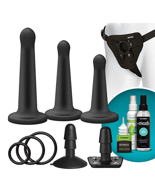 Dildo de silicona Vac-U-Lock | Juego de Dildos para Pegging con Arnés | Dildo Negro | Dildos con Ventosa
