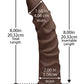 Doc Johnson 8" gros godemichet | Godemichet réaliste Ragin D | Godemichet à ventouse chocolat