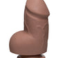 Dildo grande de 6" D | Dildo realista y grueso de doble densidad con testículos | Dildo caramelo con ventosa