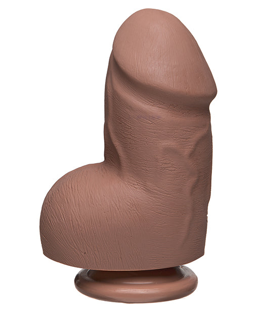 Dildo grande de 6" D | Dildo realista y grueso de doble densidad con testículos | Dildo caramelo con ventosa