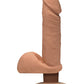 Doc Johnson D Dildo Grande de 7" | Vibrador Perfecto D con Testículos | Dildo Ventosa Color Caramelo