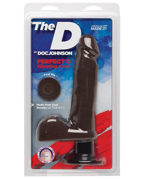 Doc Johnson D Dildo Grande de 8" | Dildo Vibrador Perfecto con Bolas | Dildo Ventosa Color Chocolate