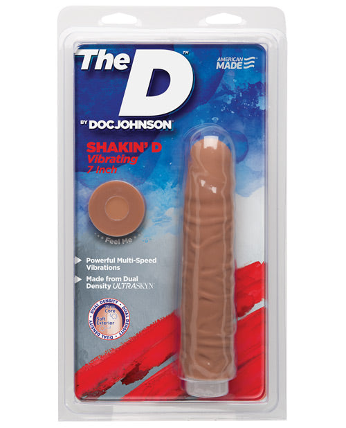 Doc Johnson Dildo Realista | Dildo Grande de 17.78 cm | Dildo Vibrador Shakin | Dildo Grande Color Caramelo