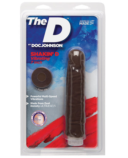 Doc Johnson Dildo Realista | Dildo Grande de 18 cm | Dildo Vibrador Shakin | Dildo Grande Color Chocolate