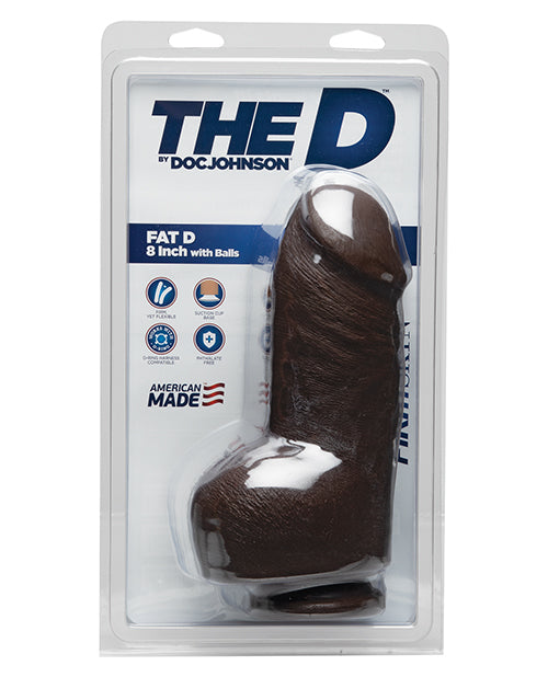 Doc Johnson D 8" Dildo Grande | Dildo Gordo Realista con Testículos | Dildo con Ventosa Chocolate