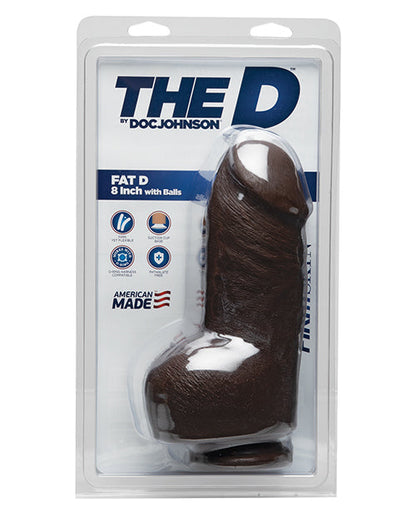 Doc Johnson D 8" Dildo Grande | Dildo Gordo Realista con Testículos | Dildo con Ventosa Chocolate