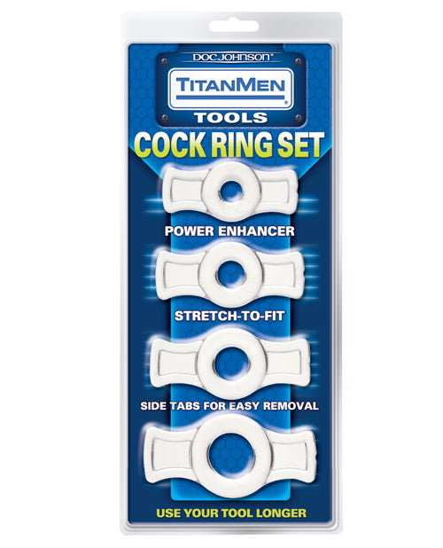 Titanmen Tools Juego de Anillos para Pene - Transparente