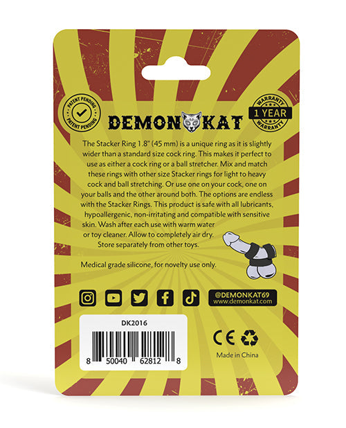 Anillo apilable Demon Kat 1.8' - Negro
