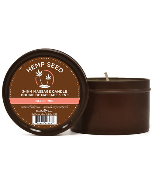 Vela de cáñamo Suntouched de Earthly Body - Lata redonda de 6 oz Isle of You