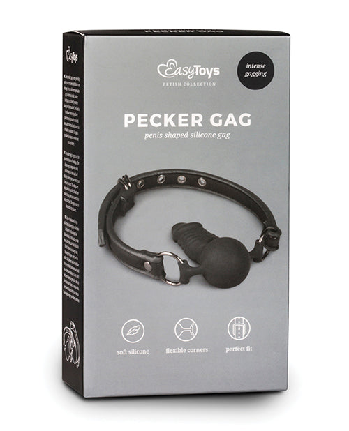 Mordaza de bola Easy Toys con pene de silicona - Negro