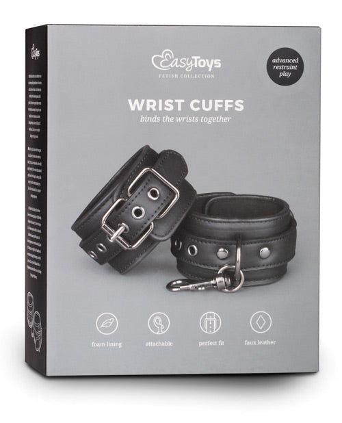 Esposas de cuero sintético Easy Toys - Negro