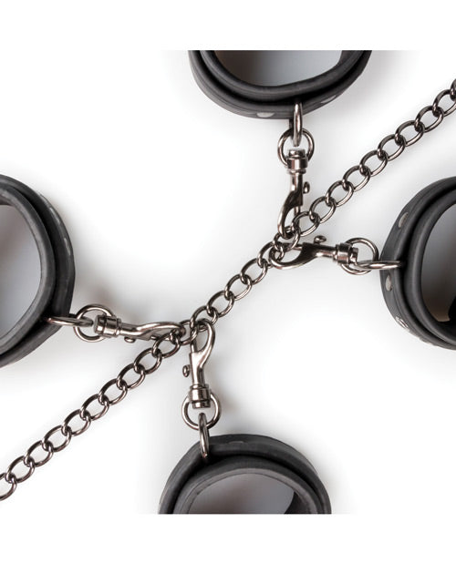 Easy Toys Ensemble Fétiche avec Collier, Menottes de Cheville et de Poignet - Noir