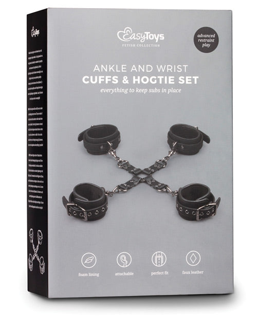 Easy Toys Sujeción con esposas de mano y tobillo - Negro