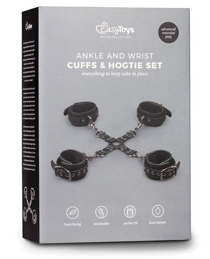 Easy Toys Sujeción con esposas de mano y tobillo - Negro