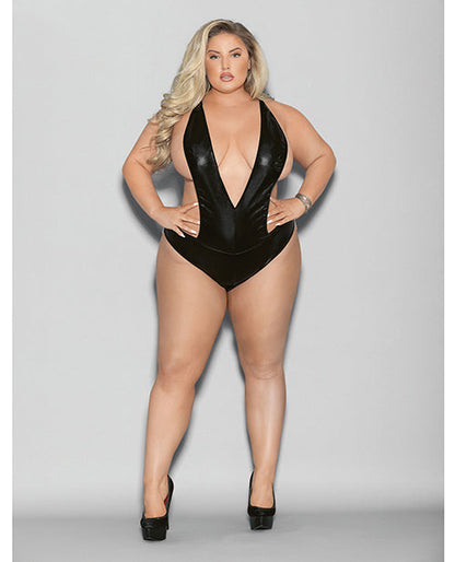 Euphoria Body Dentelle Col V Profond Noir Grande Taille