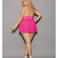 Babydoll court rose fuchsia Euphoria à nouer autour du cou QN