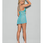 Euphoria Babydoll Dos Croisé avec Tanga Bleu Malibu T/U