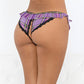 Jupe petite écolière entrejambe ouvert violet/rose Taille unique