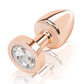 Gemsations 2" Plug Anal Métal Débutant Bling Bling - Or Rose