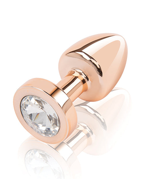 Gemsations 2" Plug Anal Métal Débutant Bling Bling - Or Rose