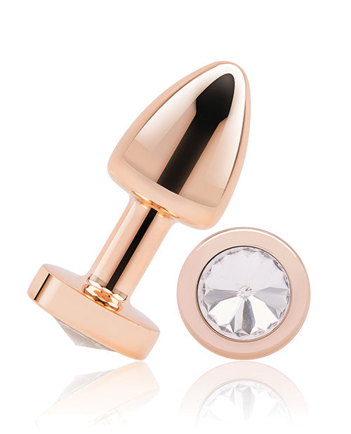 Gemsations 2" Plug Anal Métal Débutant Bling Bling - Or Rose
