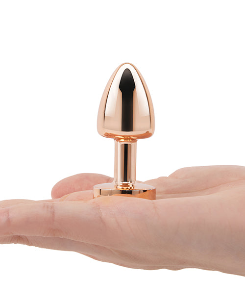 Gemsations 2" Plug Anal Métal Débutant Bling Bling - Or Rose