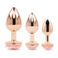 Gemsations Kit de entrenamiento con plug anal Rose Metal oro rosa