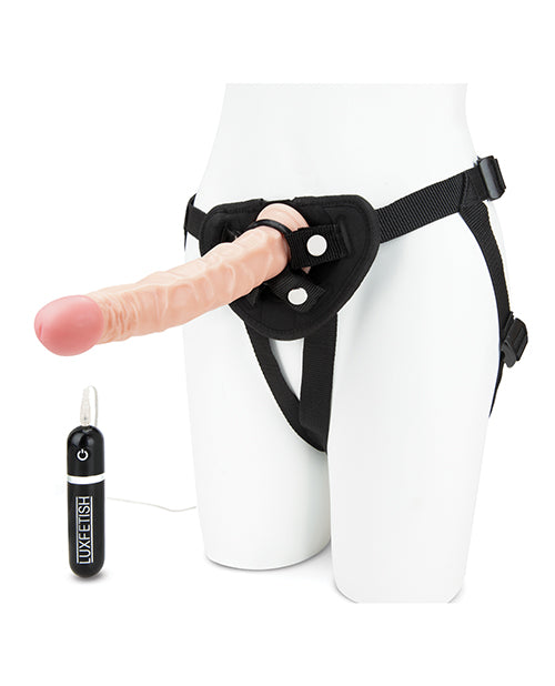 Lux Fetish Dildo Vibrador Realista de 8.5" con Arnés y Correa