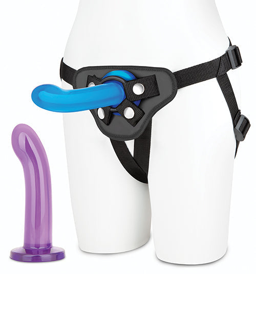 Lux Fetish Juego para principiantes de 3 piezas Strap On y Pegging - Multicolor