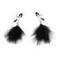 Pinces à tétons en plumes fétichistes de luxe - Noir