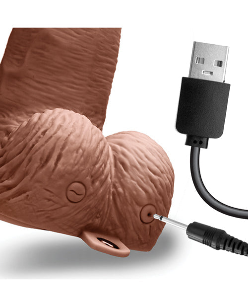 Arnés Lux Fetish de 6" recargable con bolas - Marrón