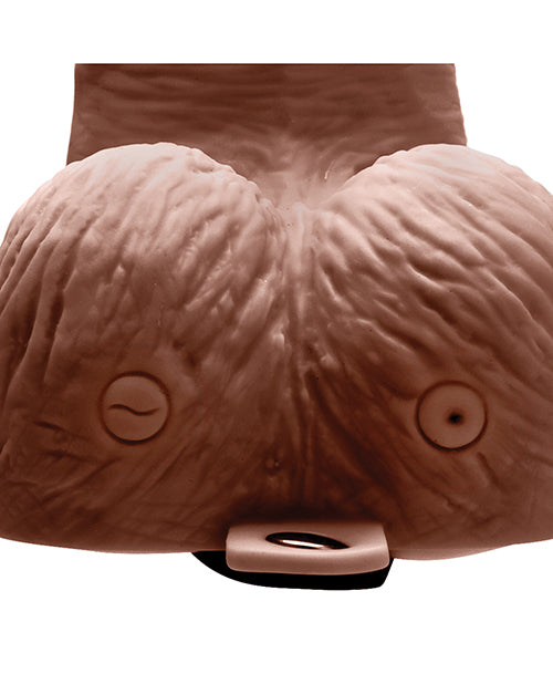Arnés Lux Fetish de 6" recargable con bolas - Marrón