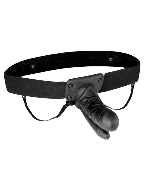 Gode ceinturon creux vibrant unisexe de pénétration double Lux Fetish