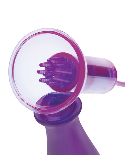 Lux Fetish Ventouses vibrantes pour tétons avec télécommande filaire - Violet