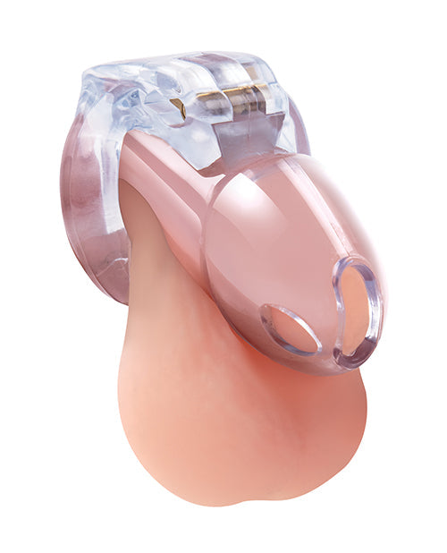 Cage de chasteté transparente à verrou latéral Lockmaster 3,5" - Clair