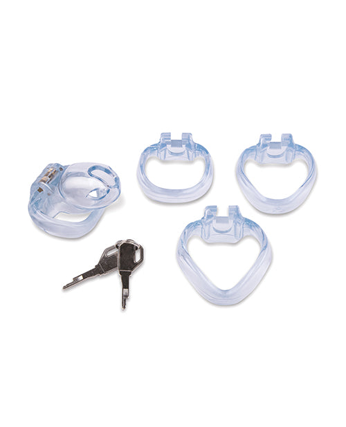 Cage de chasteté transparente à verrou latéral Lockmaster 3,5" - Clair