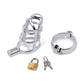 Jaula de castidad para pene de prisionero Lockmaster de 3,75" de acero inoxidable - Plateado